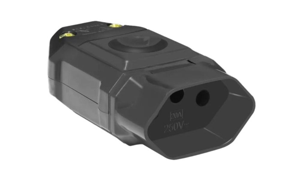 Tomada 2P + T Junção Fêmea 20A 250V Preto Sobrepor
