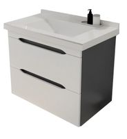 Balcão Toucador 65cm com Cuba Grafite e Branco