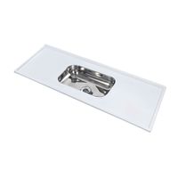 Pia Marmore Sintético com Cuba Inox 1,20X54 Branca