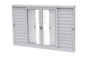 Veneziana Ideal 6 Folhas 4 Móveis Quadrada 120x100x12 com Grade VLS