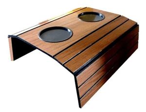 Bandeja com Porta Copos Duplo Carvalho Mel