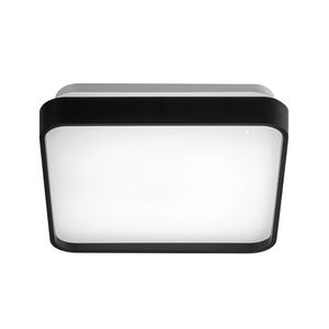 Plafon Round Led Quadrado Liso 18W Bivolt Temperatura Ajustável - Preto