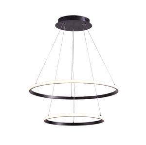 Pendente LP-402D 48W 2 Aros 3 em 1 Preto