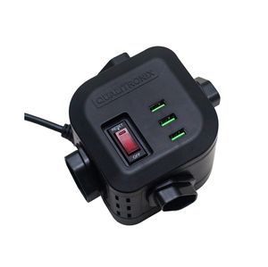 Filtro Torre 4 Tomadas Cabo Elétrico com 3 USB Preto