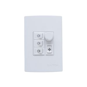 Controle para Ventilador e Luminosidade de 3 Lâmpadas Rotativo Branco