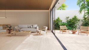 Porcelanato A 100x100 Travertino Clássico Externo Retificado Caixa com 3,00 m²