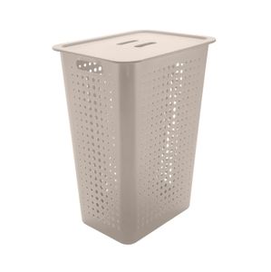 Cesto de Roupas 47 Litros com Tampa Bege