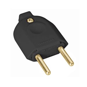 Plugue Macho 2P 10A 250V Preto