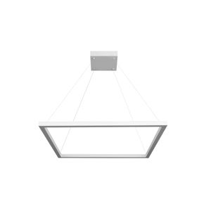 Pendente Led Perfiline Quadrado 40W 1 Aro 3.000K Bivolt Branco 60x60cm