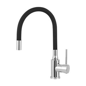 Torneira Monocomando Cozinha Mesa Flexível Black/Cromado