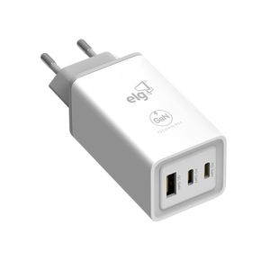 Carregador Universal 2 Saídas USB Tipo-C e 1 Saída USB-A