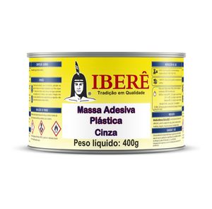 Massa Adesiva Plástica Iberê 400g Cinza