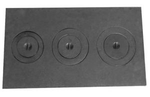 Chapa Fogão a Lenha 3 Furos com Tampa e Redução