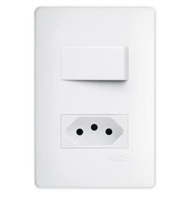 Interruptor 1 Simples e 1 Tomada 10A Habitat Branco