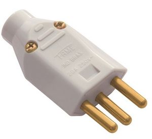 Plugue Padrão 2P T 180° Macho Cinza 20A