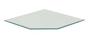 Prateleira de Canto Vidro 8mm Incolor Suporte Cromado 25x25