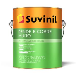 Tinta Acrílica Fosco Exterior e Interior Rende Cobre Muito 3,6 Litros Branco Neve