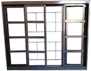 Janela de Correr Extra Vidro Horizontal com Grade Quadriculada 1,50X1,00 R12