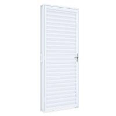 Porta Aço Laminada Veneziana De Giro 215x70cm Esquerda Branca