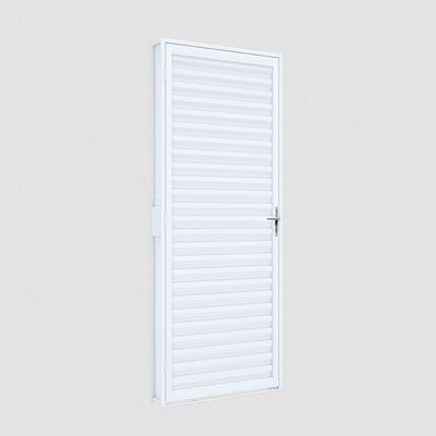 Porta Aço Laminada Veneziana De Giro 215x85cm Esquerda Branca