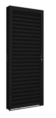 Porta Aço Laminada Veneziana De Giro 215x85cm Esquerda Preta