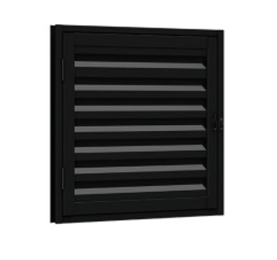 Porta Alumínio Laminada Veneziana De Giro Para Alçapão 60x60 Esquerda Preta