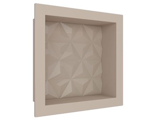 Nicho P/ Banheiro Mármore Sintetico Triângulo 30x30x10cm Bege