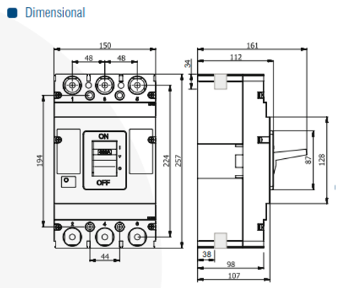 Disjuntor Caixa Moldada Tripolar DL400X