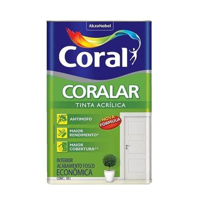 Tinta Acrílica Coralar Fosco Branco 18L Coral
