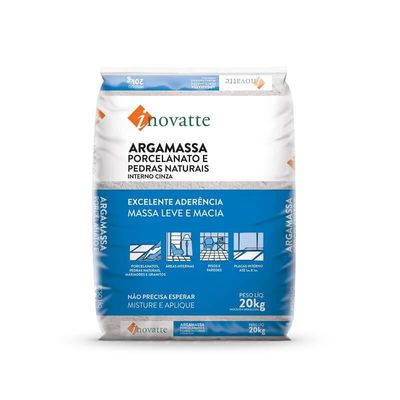 Argamassa Porcelanato Interno 20kg Cinza Inovatte